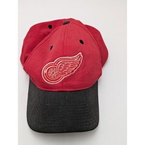 Vintage Detroit Red Wings Logo 7 Snapback Hat Red Black NHL Hockey Cap OSFM